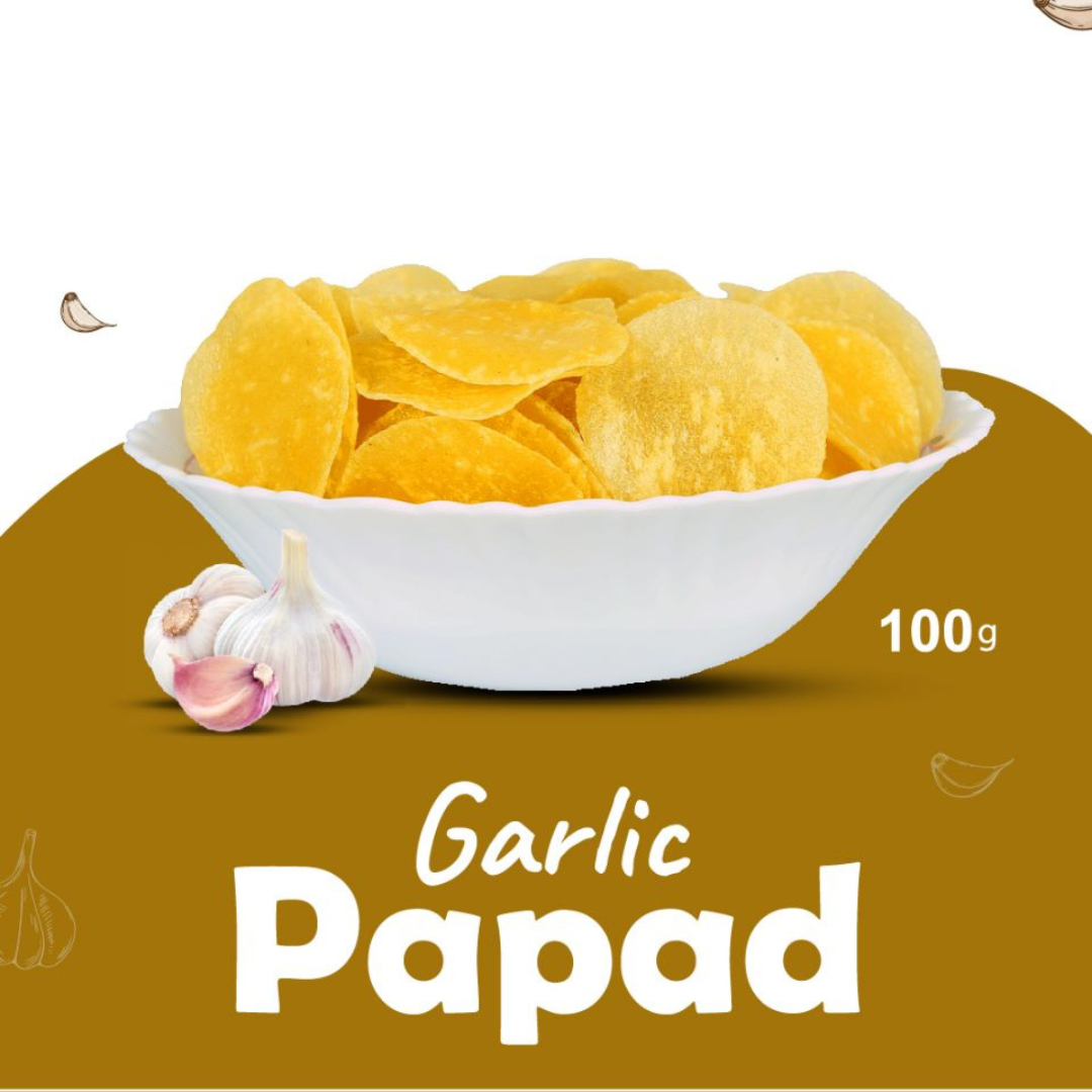 Paapd Garlic Papad 100g – Ueir Organic Foods