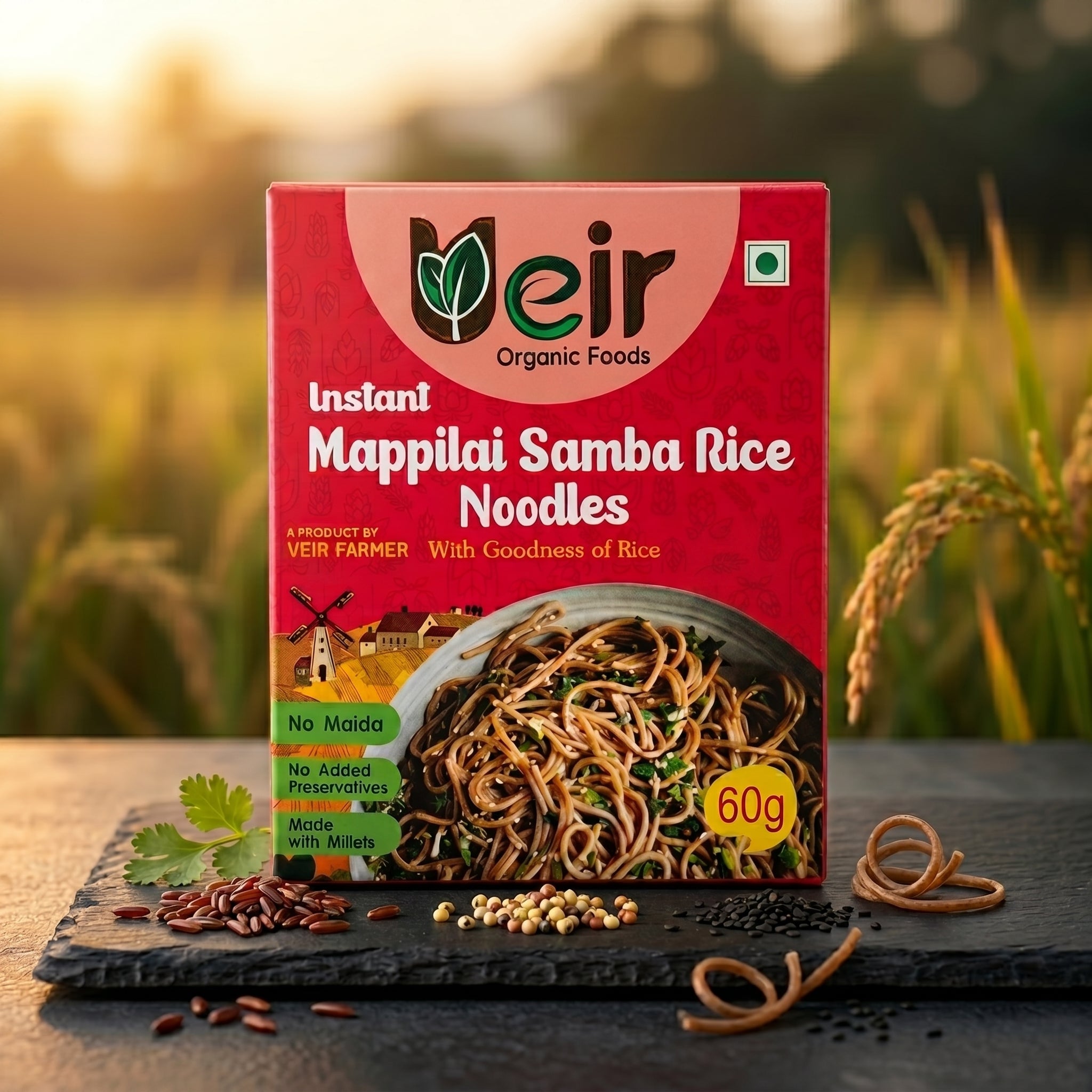 Mapillai Samba Rice Instant Noodles 60g – Ueir Organic Foods