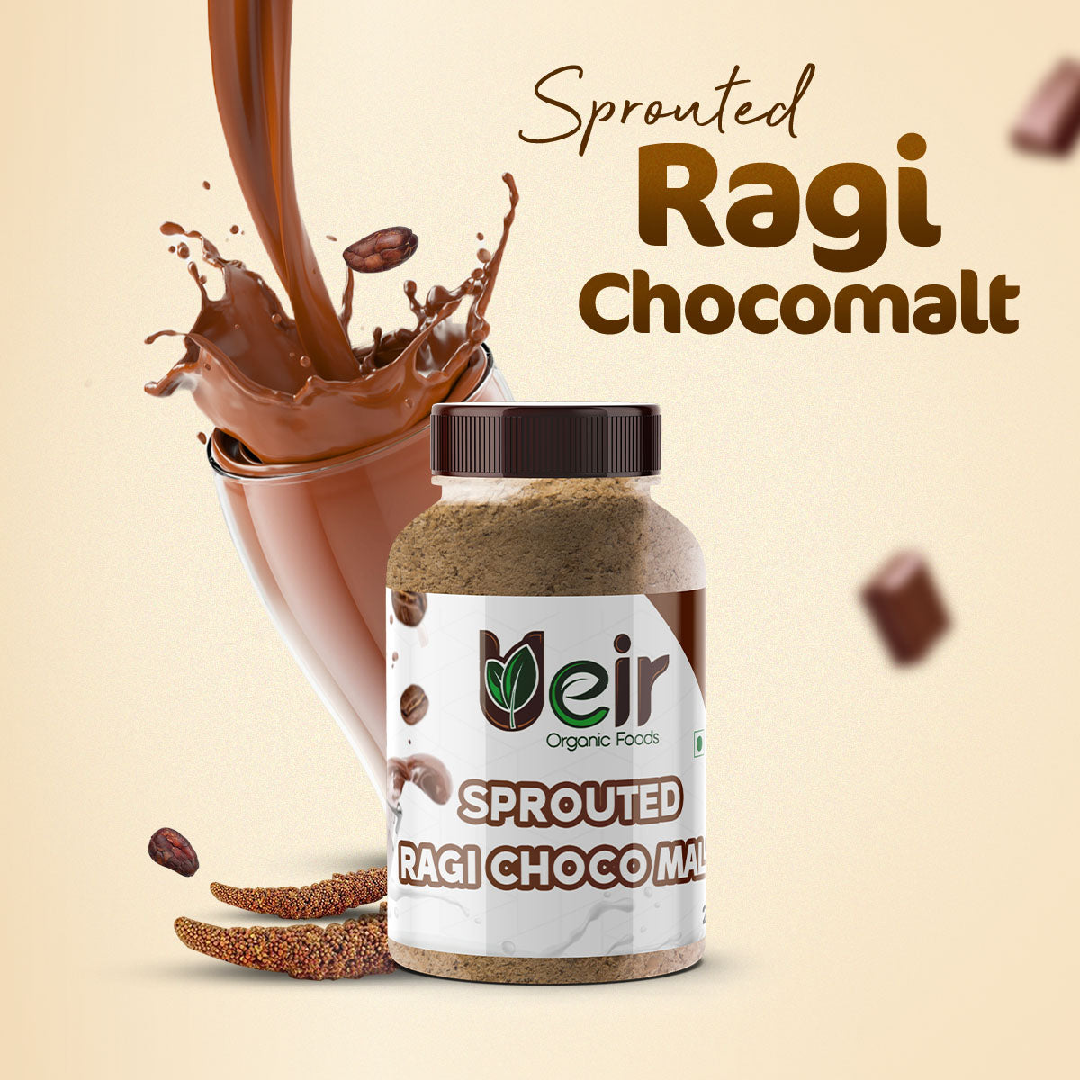 Nutrient-Rich Bliss in Every Sip: Sprouted Ragi Choco Malt | Ragi Malt ...