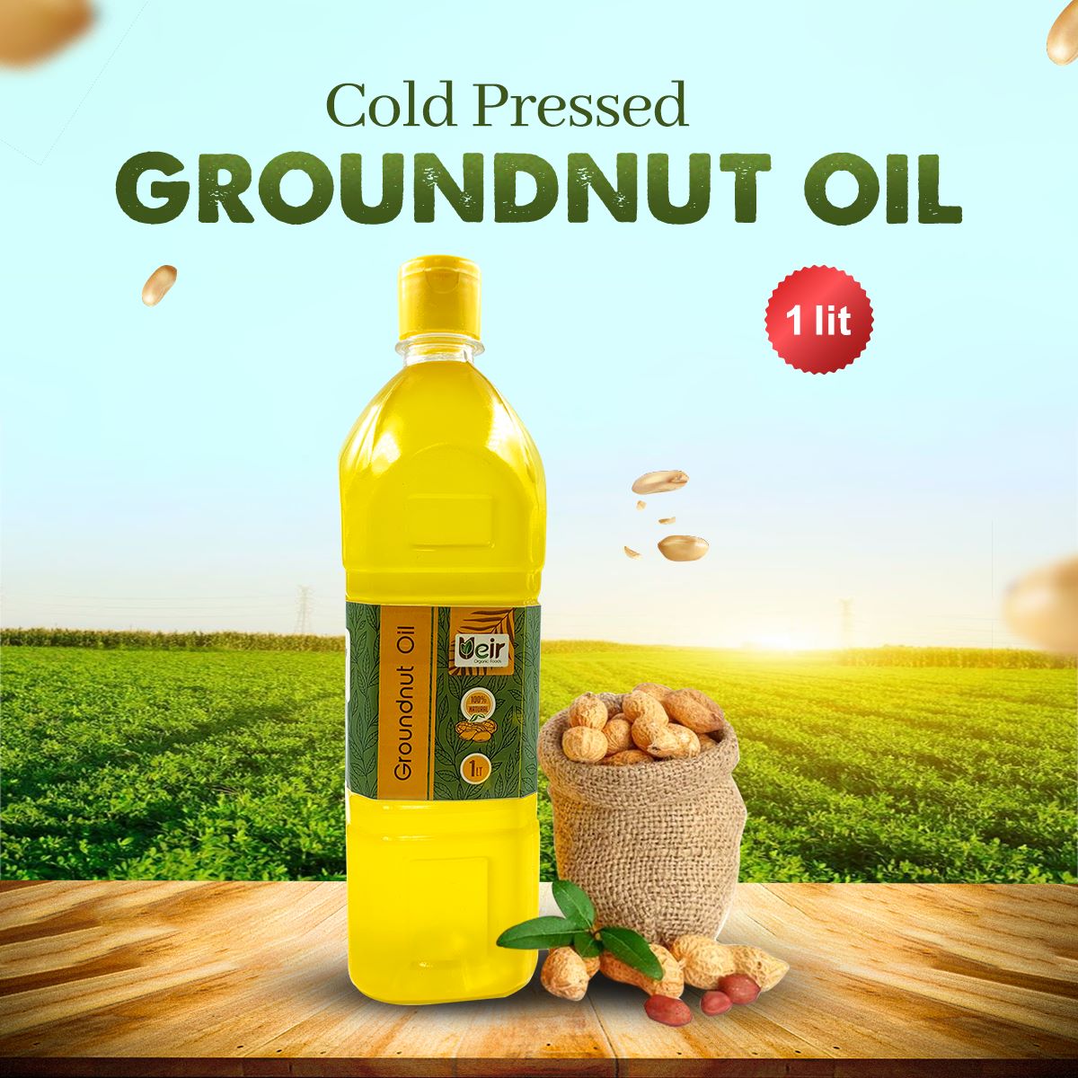 MIXI COLD PRESS GROUND NUT OIL 1Lit Groundnut Oil PET Bottle Price